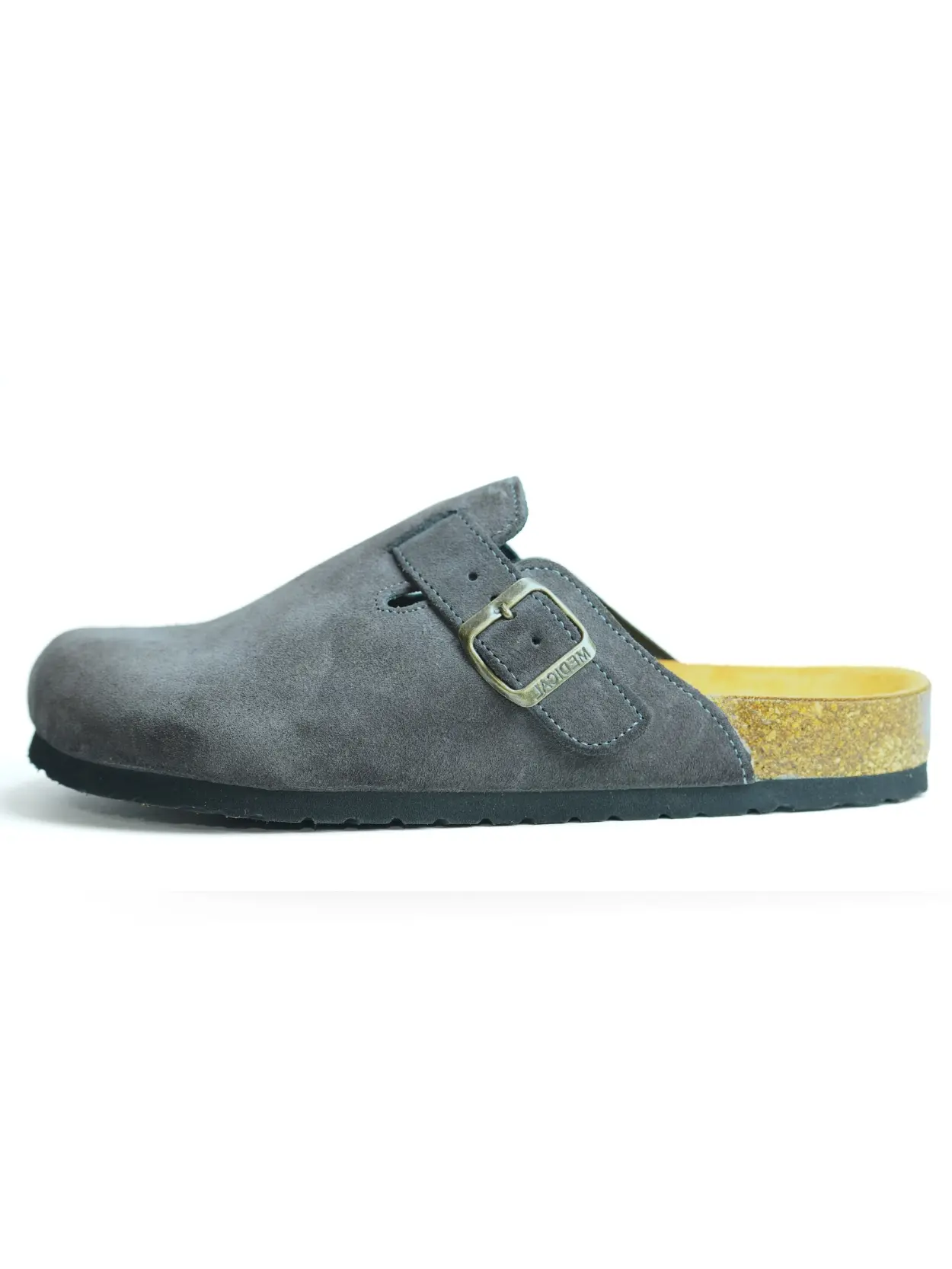 sabots gris fonce daim