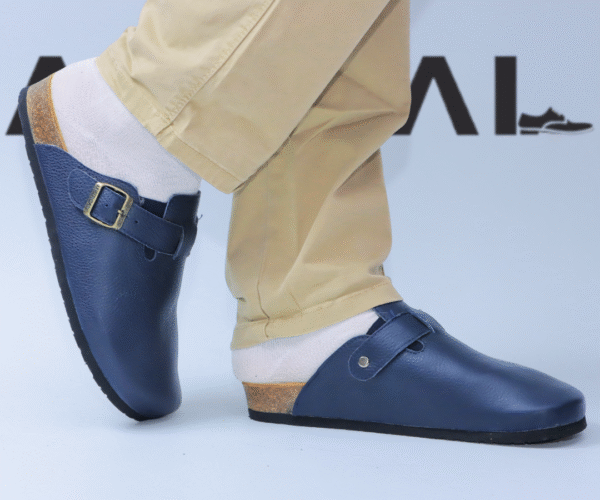 sabots hommes en noir cuir