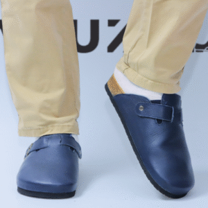 sabots hommes en noir cuir