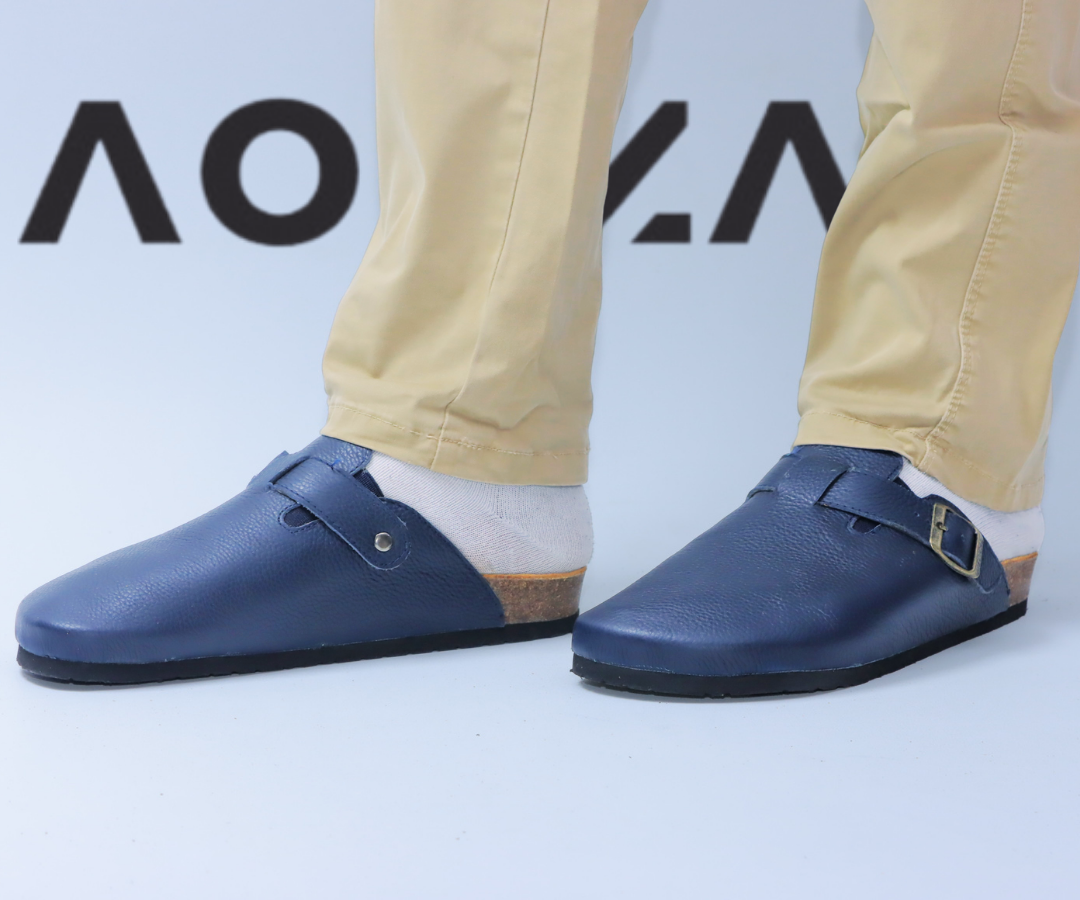 sabots hommes en noir cuir