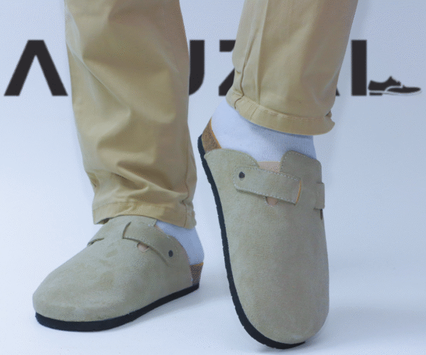 sabots hommes en marron tabac cuir (نسخة)