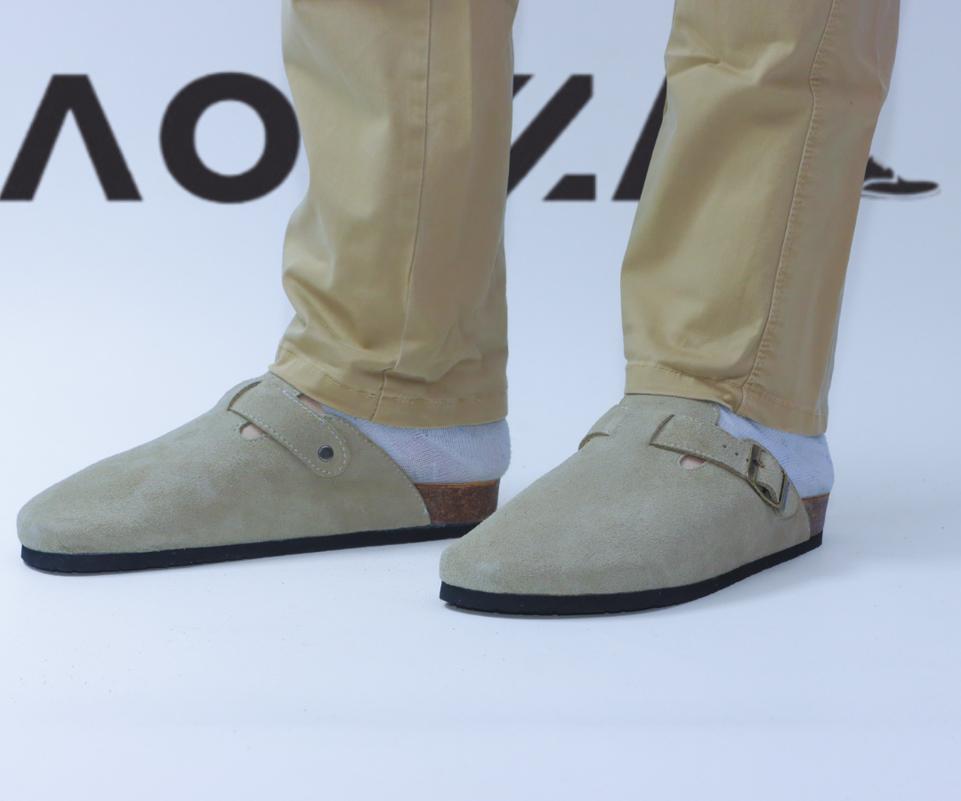 sabots hommes en marron tabac cuir (نسخة)