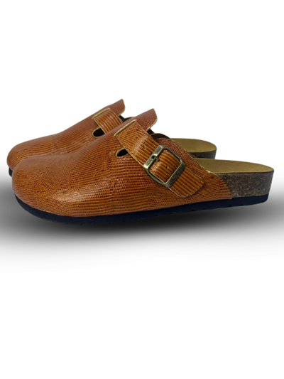 sabots marron crust cuir