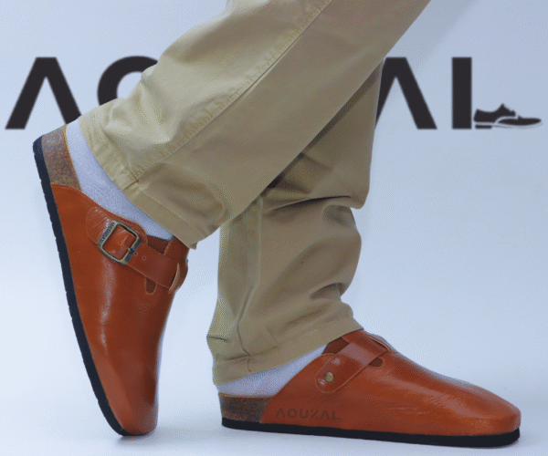 sabots hommes en bleu marine cuir