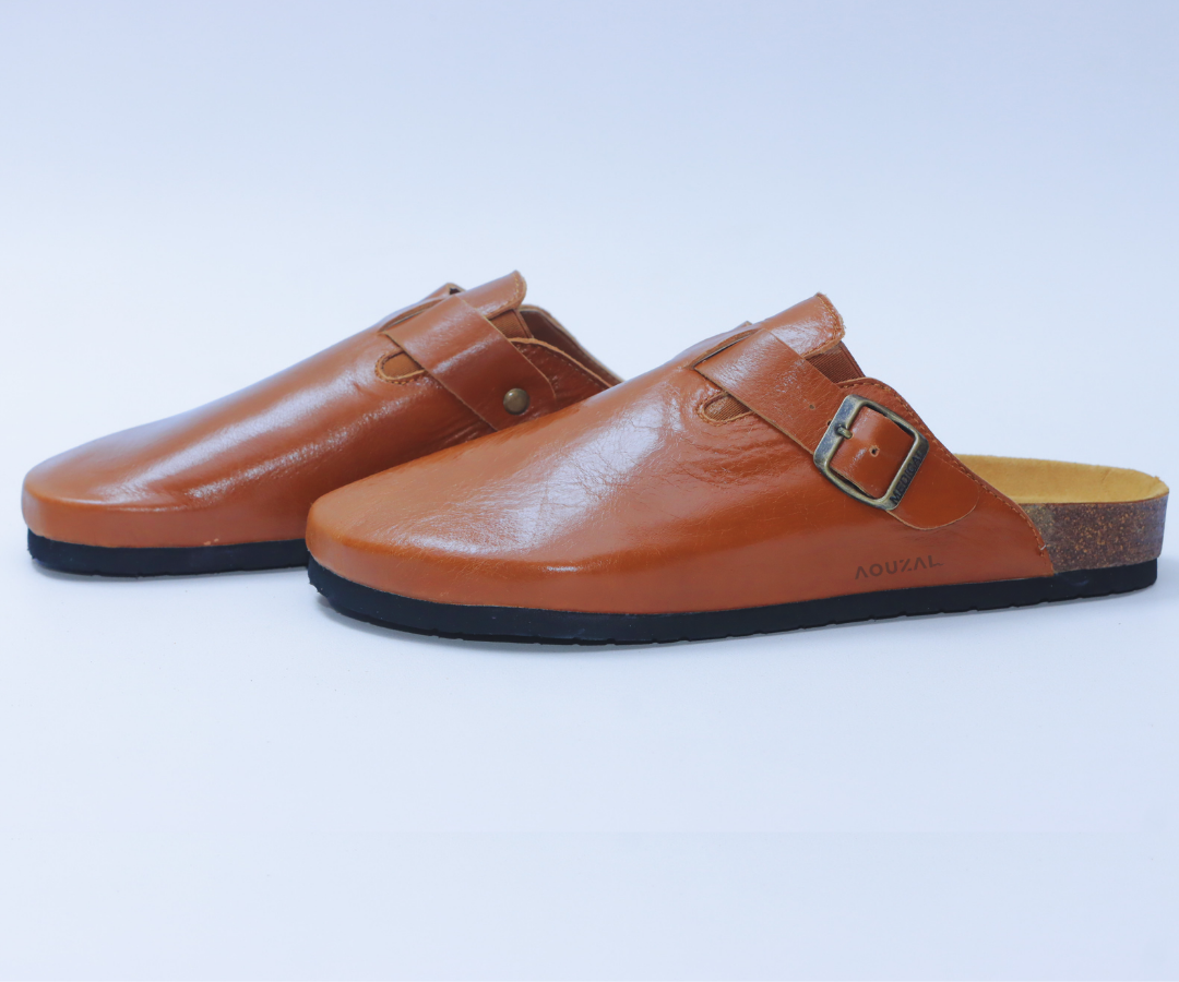 sabots hommes en bleu marine cuir