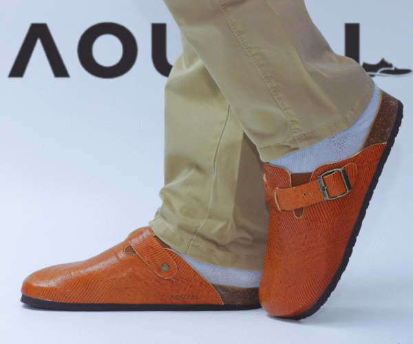 sabots hommes en bleu marine cuir