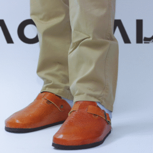 sabots hommes en bleu marine cuir