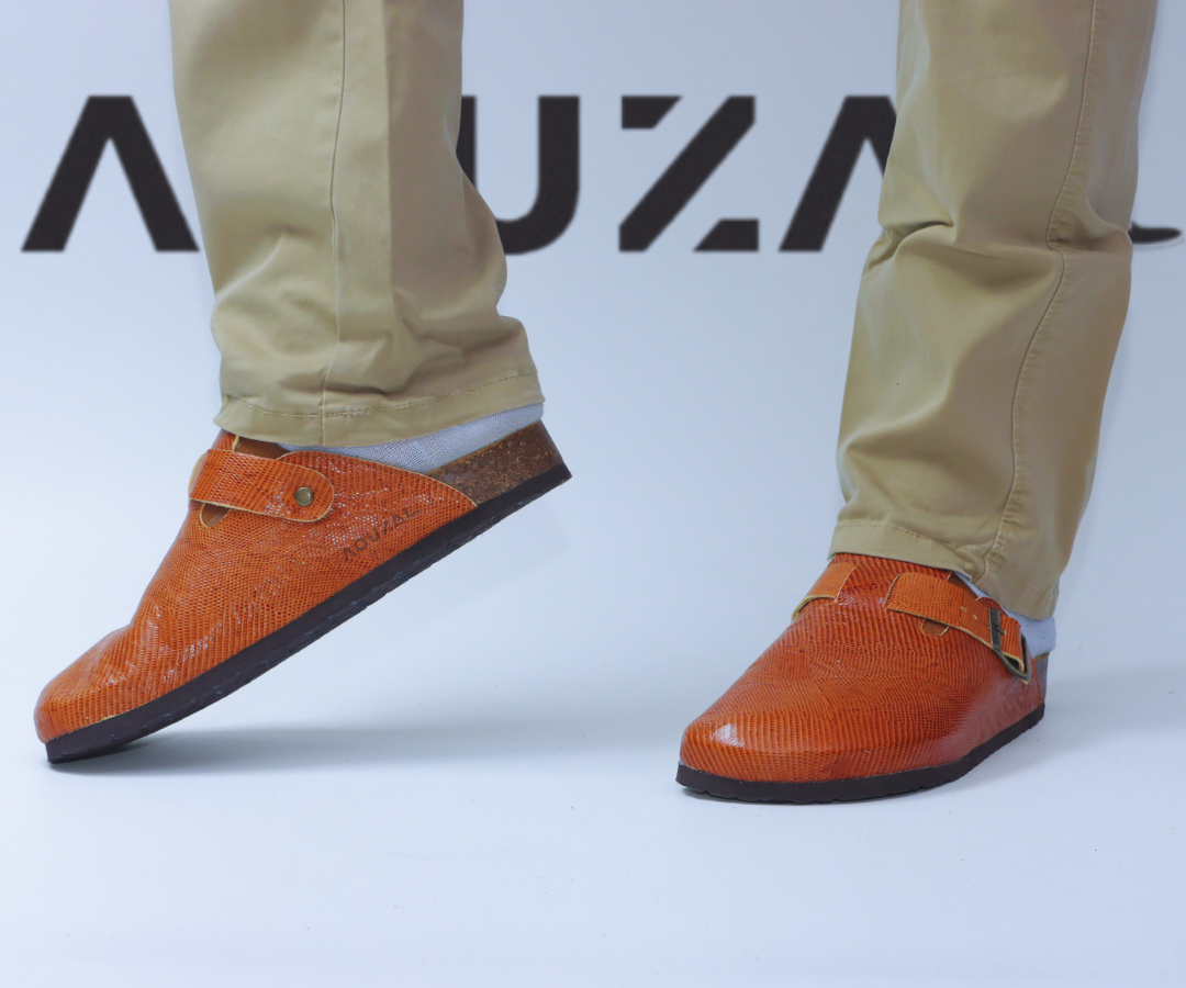 sabots hommes en bleu marine cuir