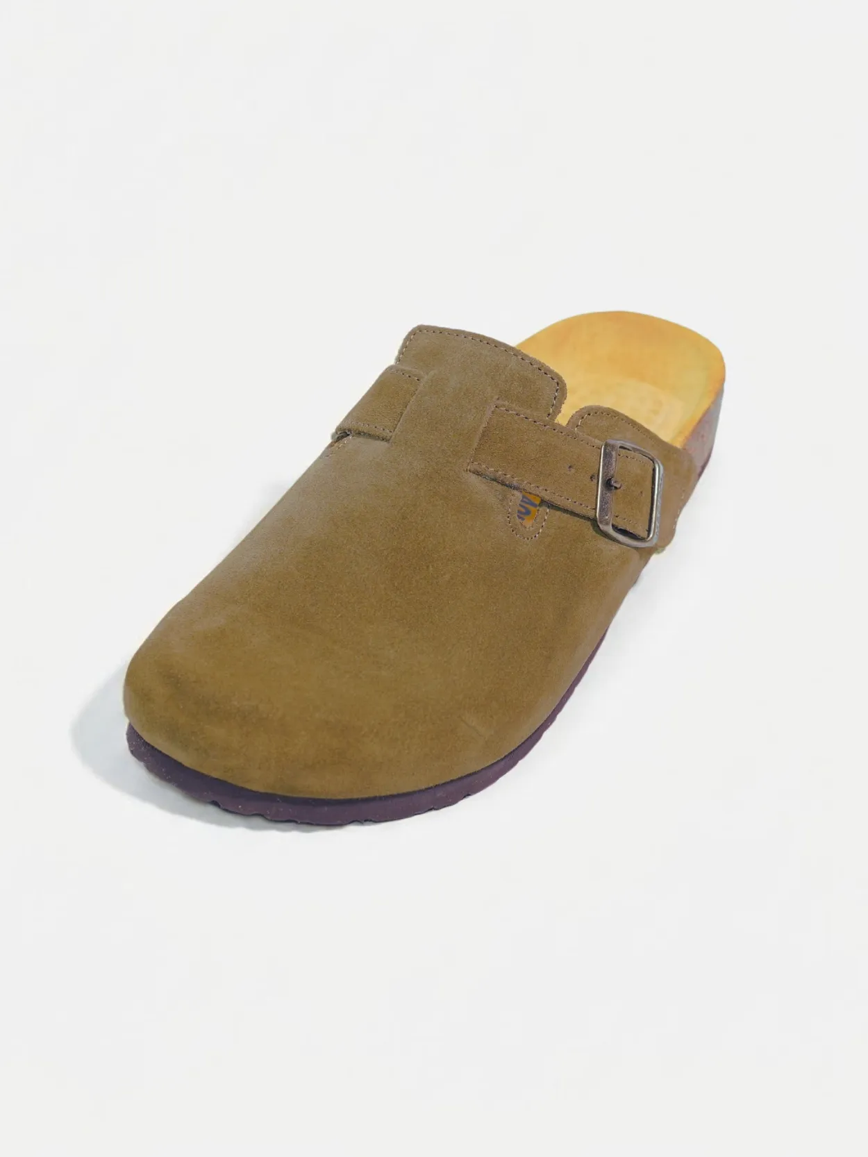 Sabot Olive Ouvert en Daim
