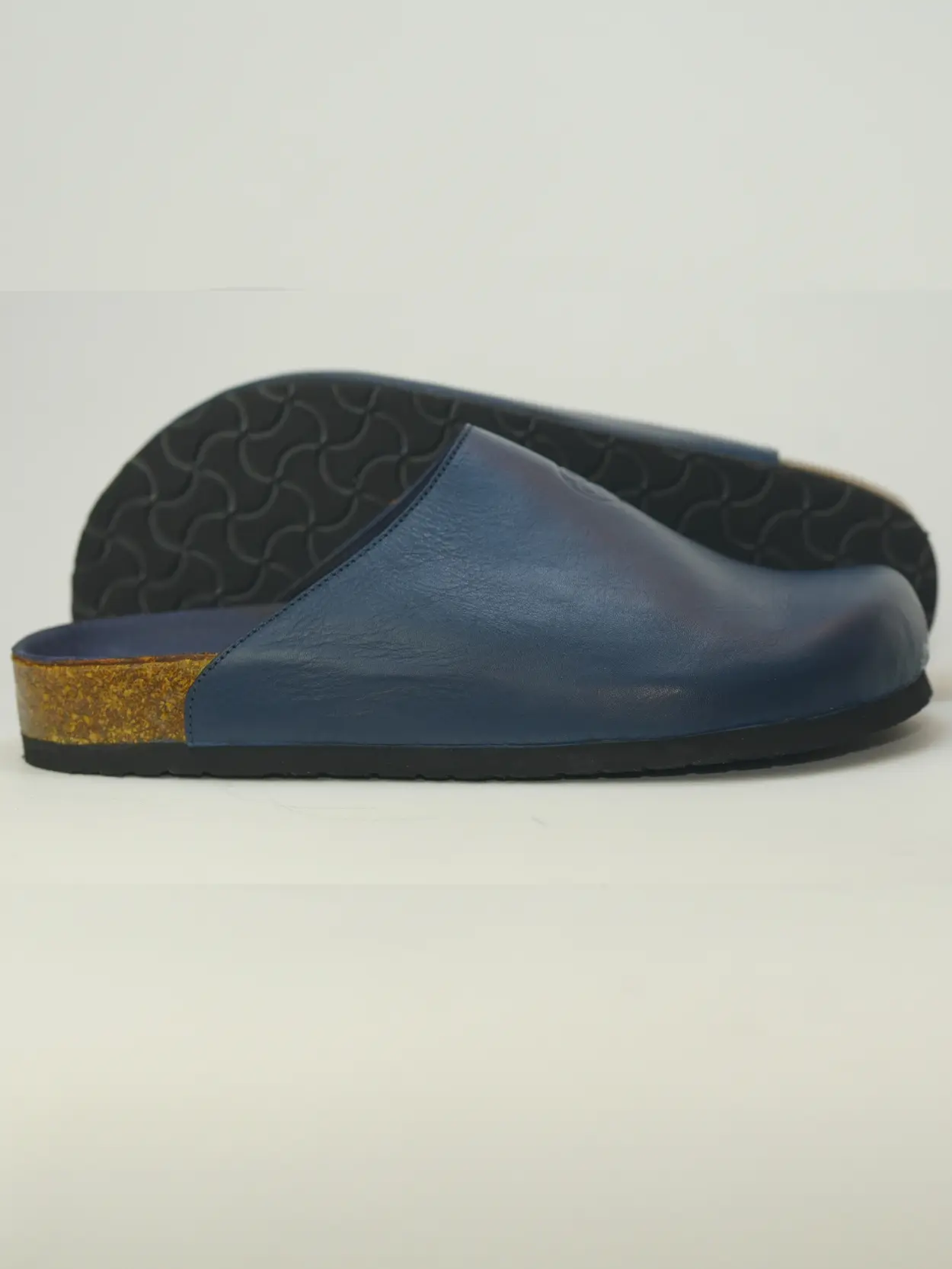 sabot bleu marine en cuir pour homme sabot bleu marine en cuir pour homme