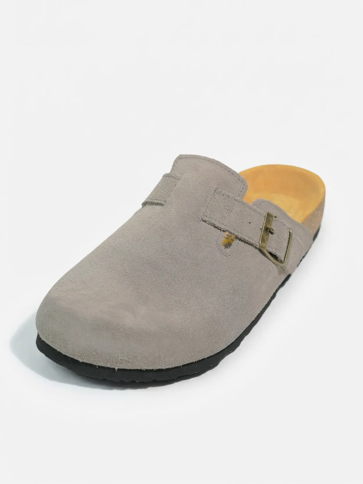 Sabot gris clair en daim