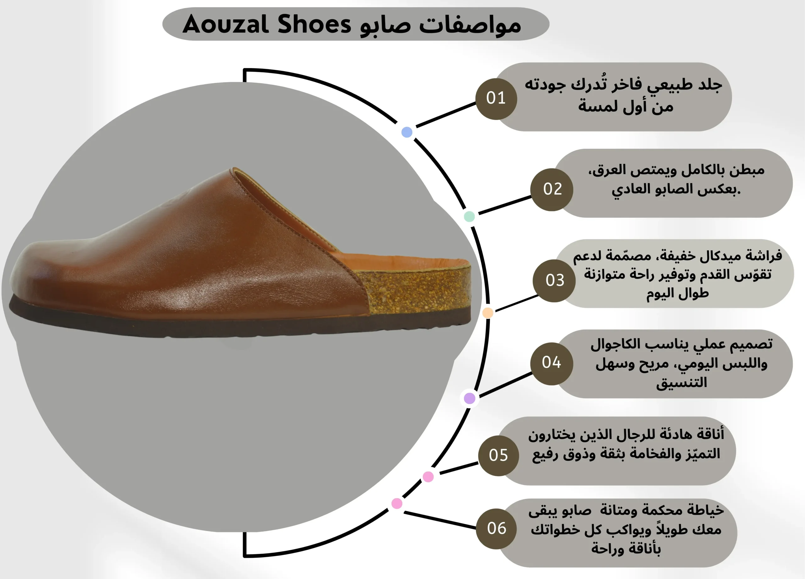 sabot maron en cuir pour homme