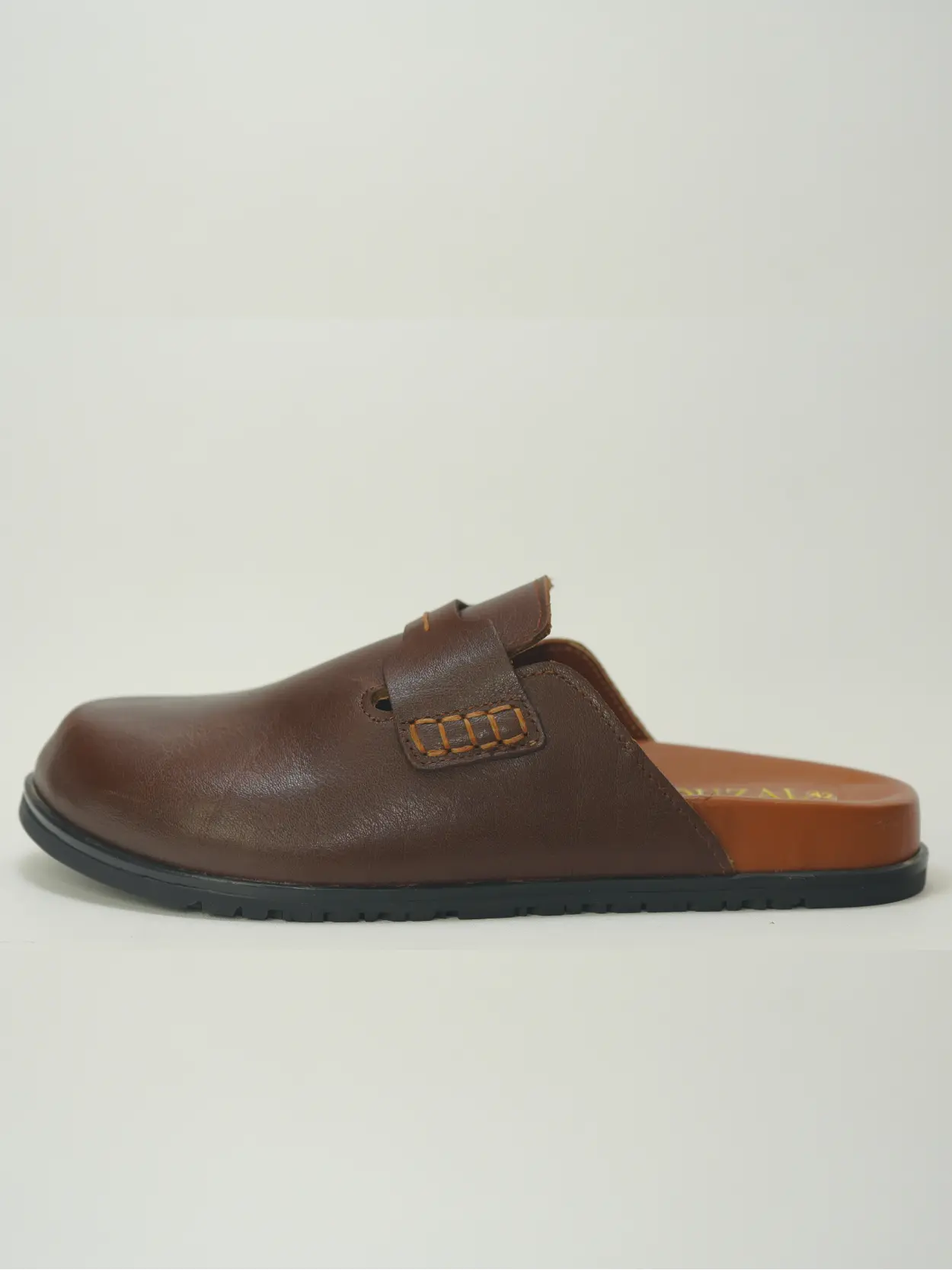 mule mocassin en cuir marron fonce premium mule mocassin en cuir marron fonce premium