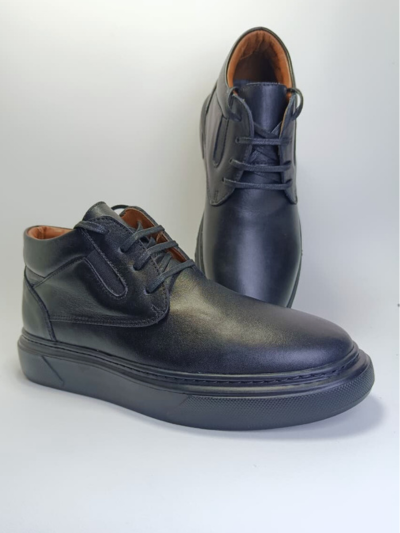 demi boots en cuir noir demi boots en cuir noir