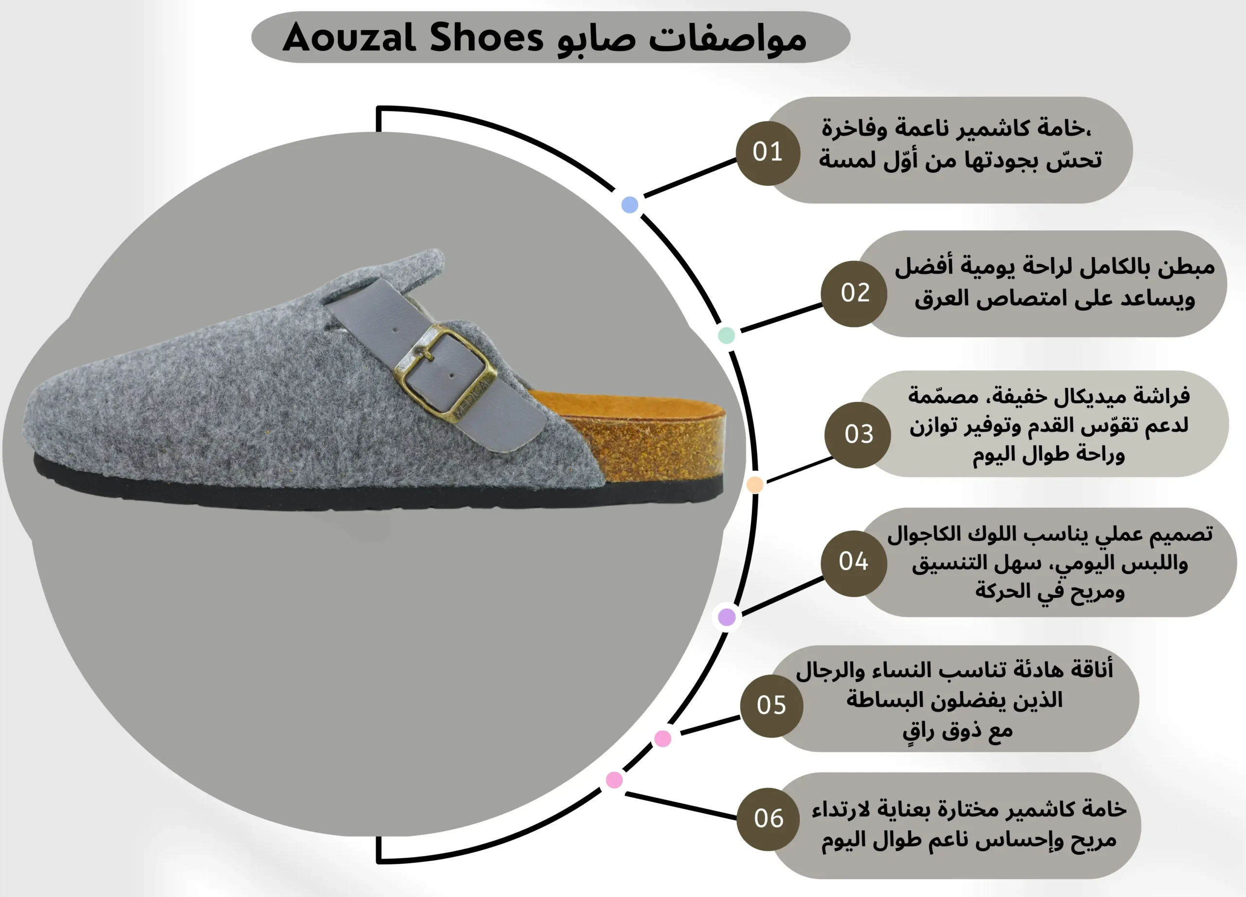 sabot cachemire gris