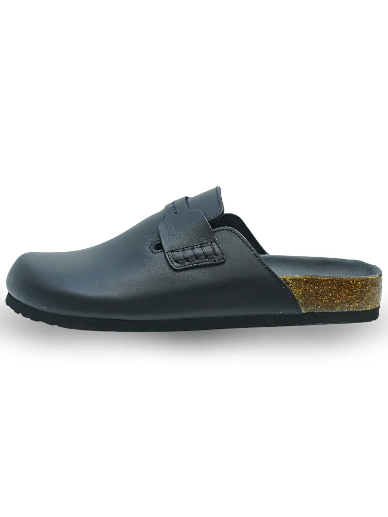 mule noir cuir style marocain