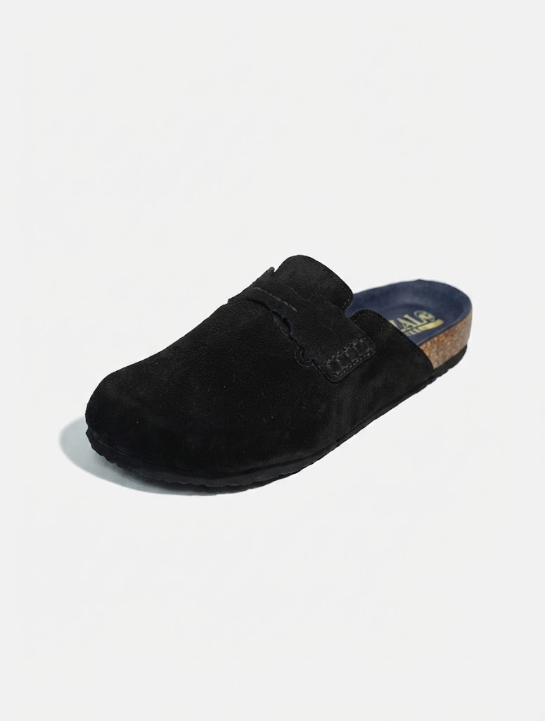 Sabot Mocassin en daim noir