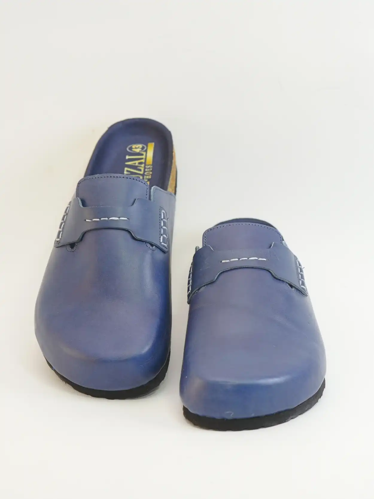 mule cuir bleu marine style marocain – Image 5