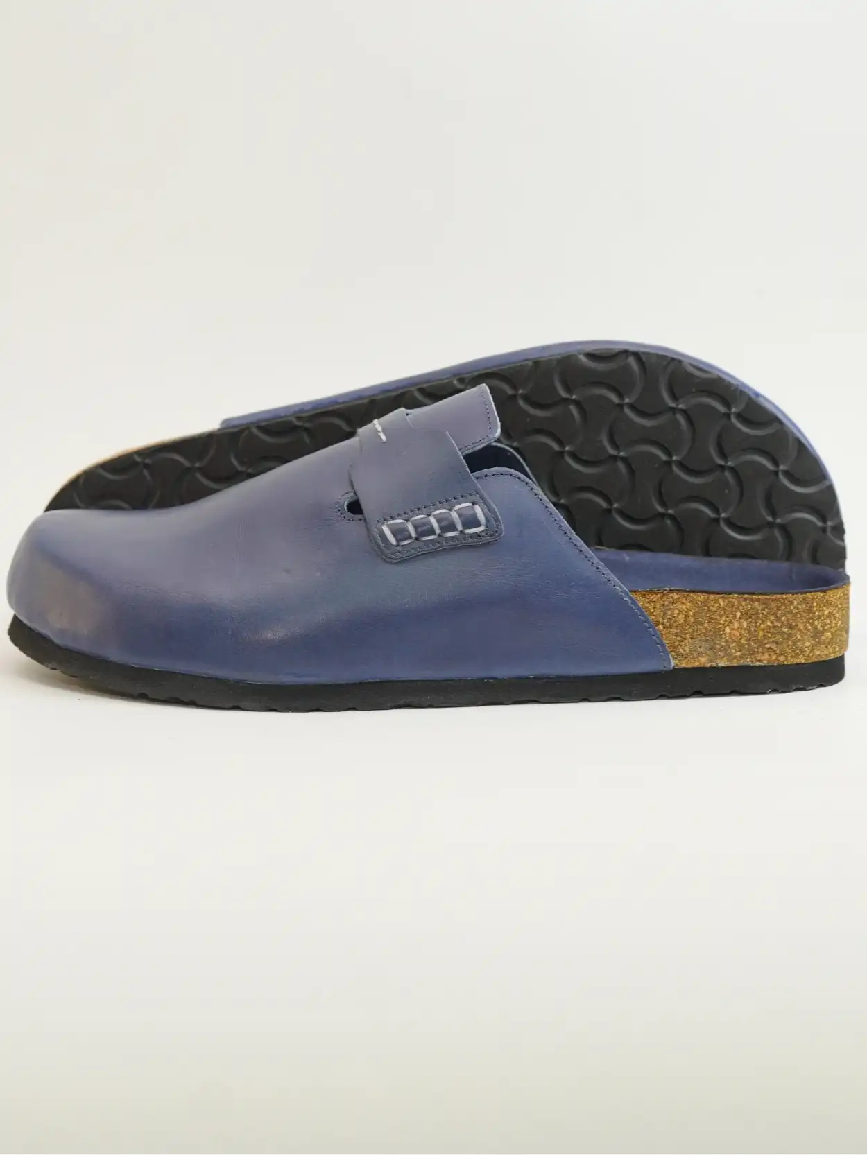 mule cuir bleu marine style marocain – Image 4