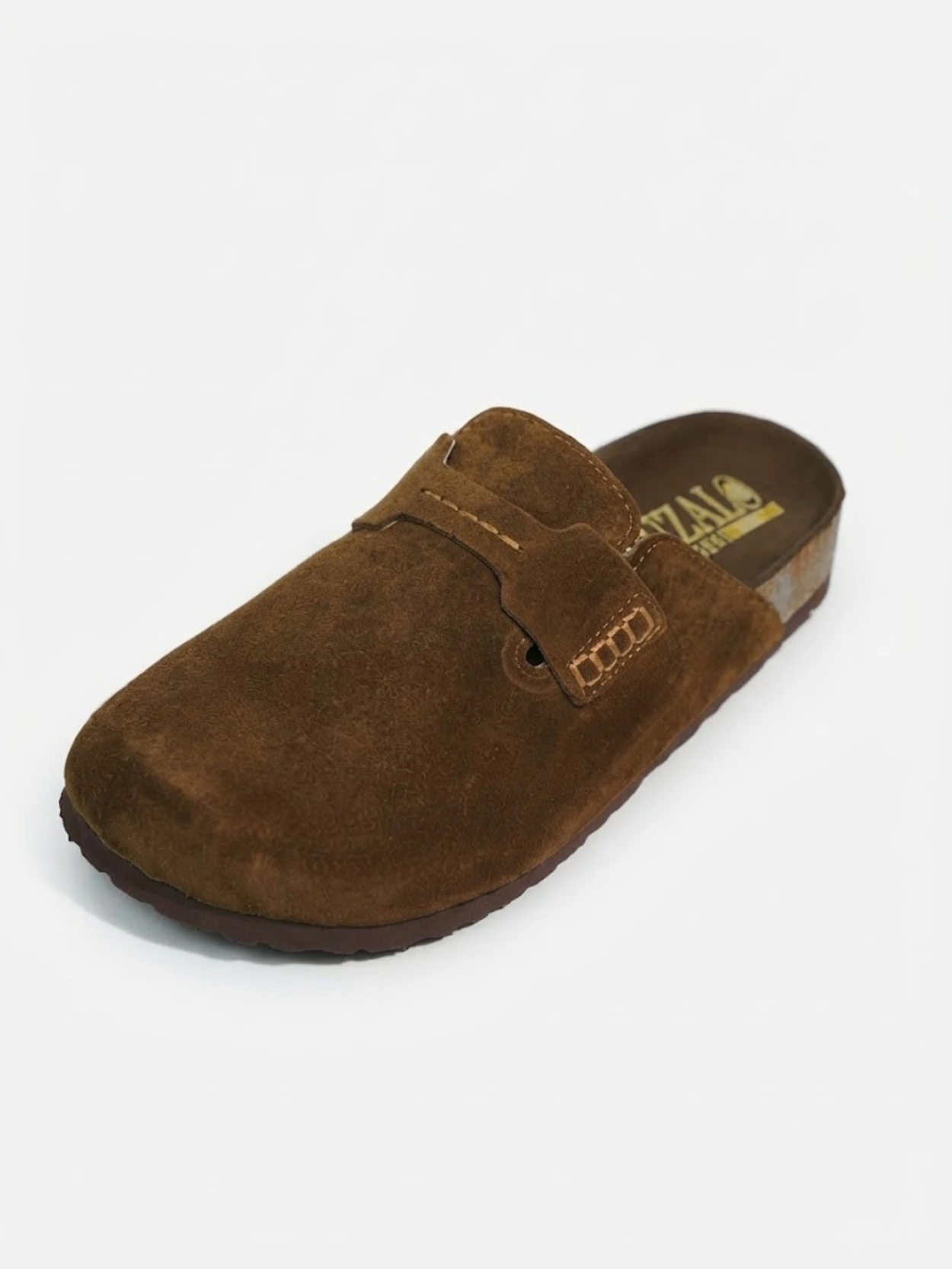 Sabot Mocassin en daim marron