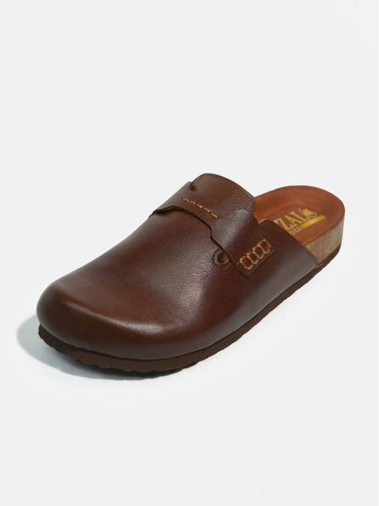 Sabot Mocassin en cuir marron