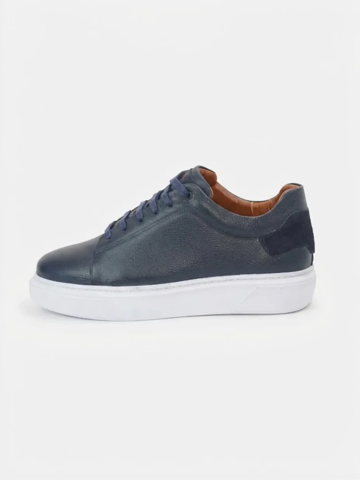 sneakers homme confortable en cuir bleu marine