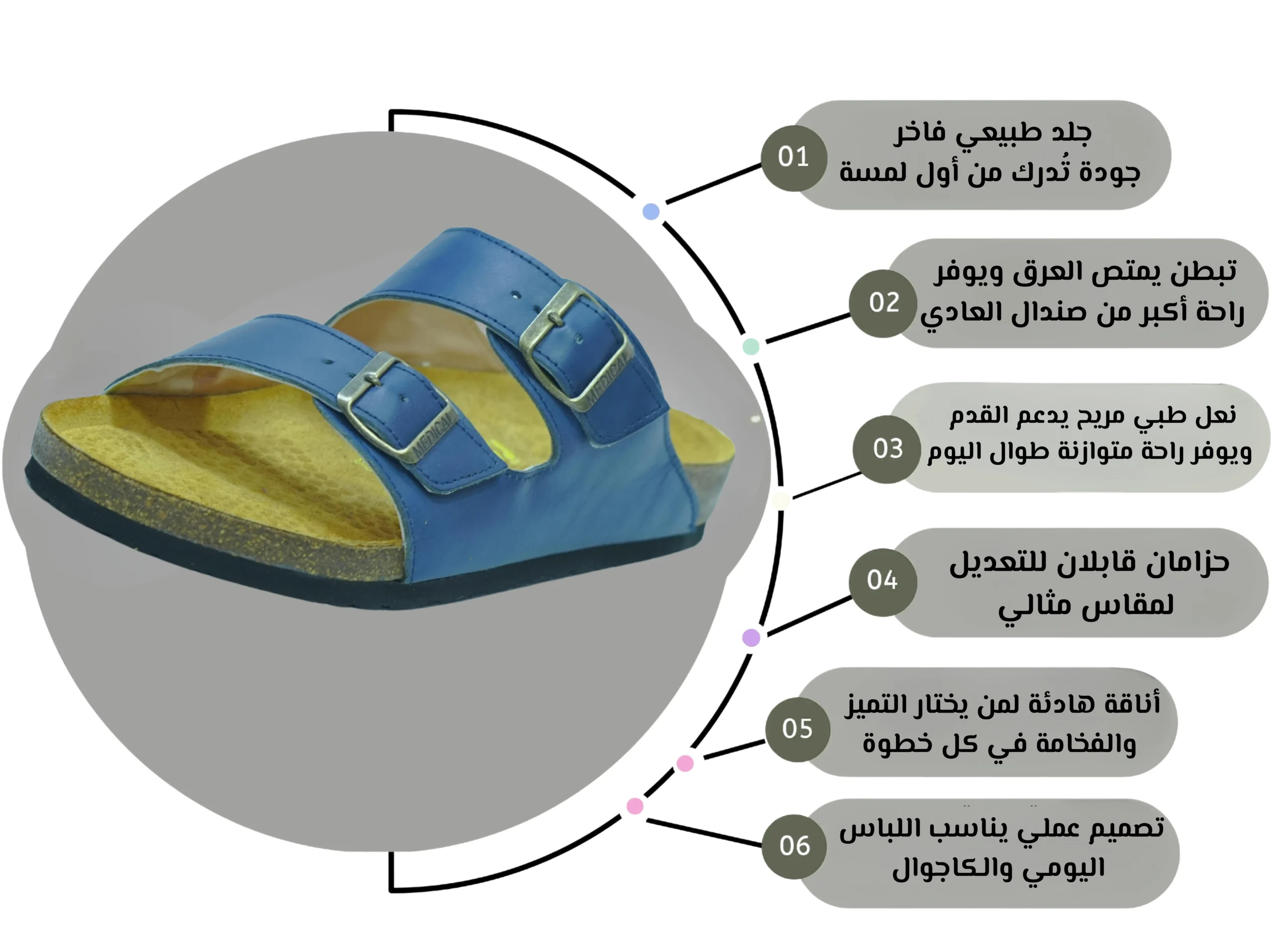 sandale bleu marine cuir