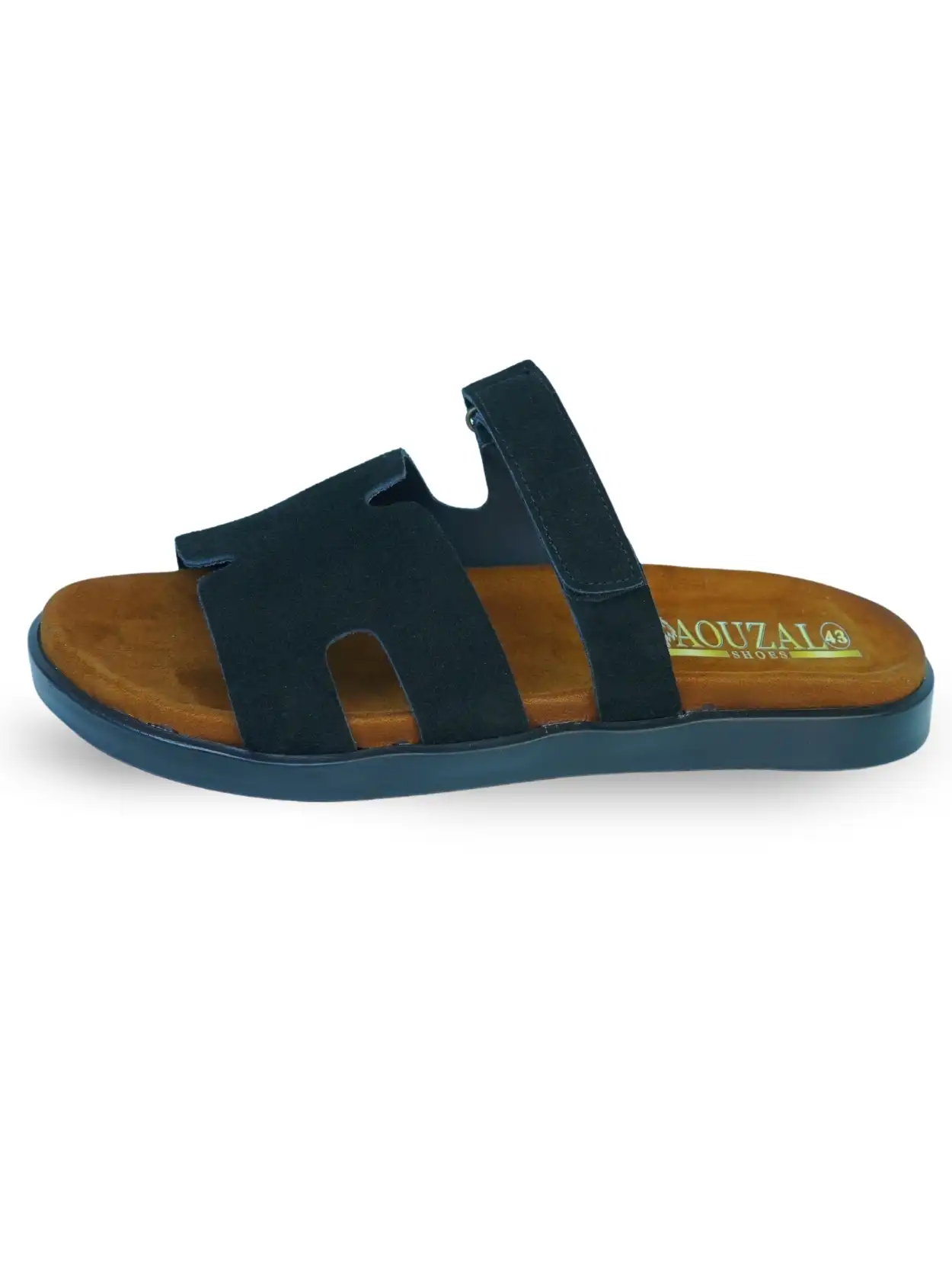 sandale noir daim strap