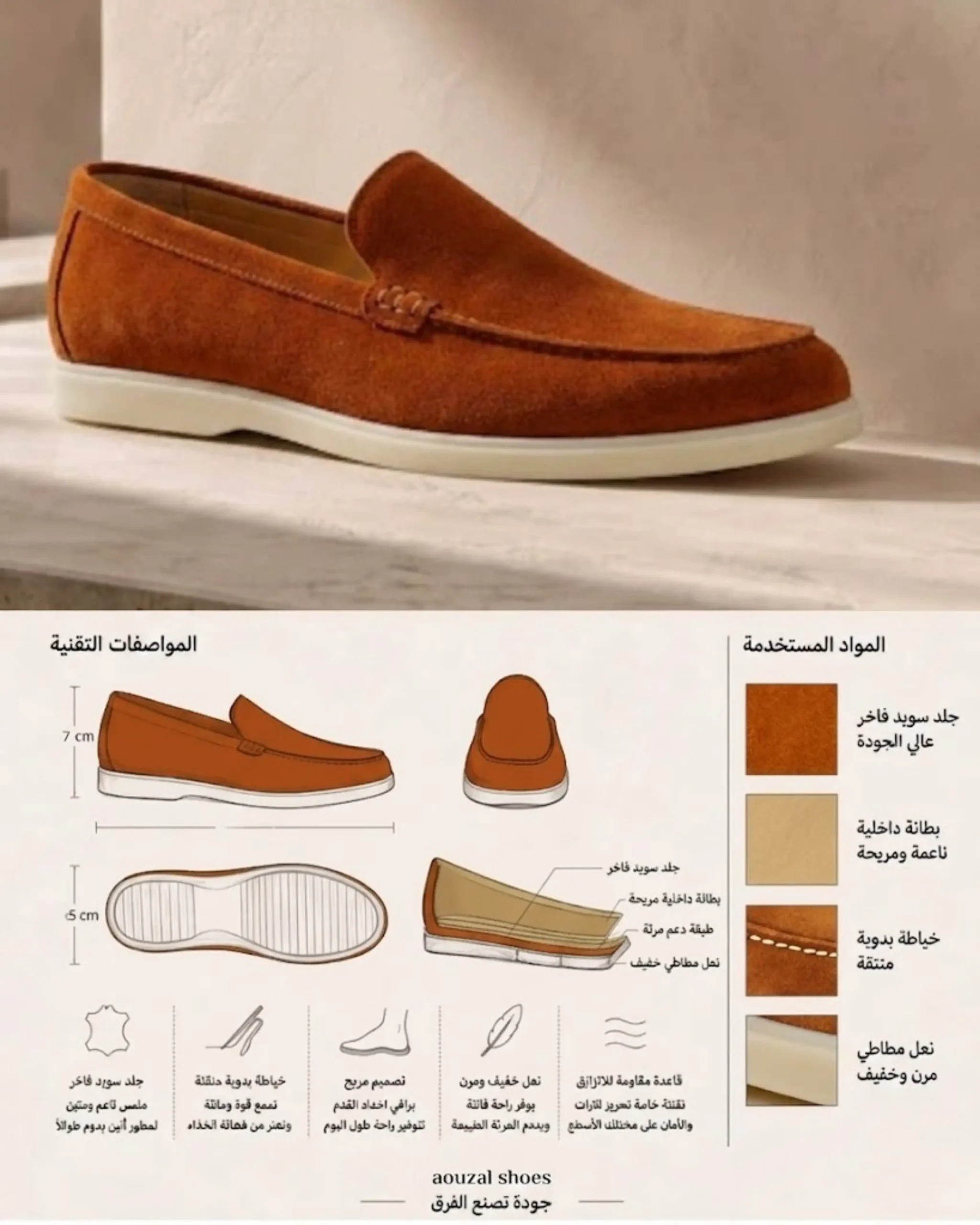 mocassin homme en daim véritable camel