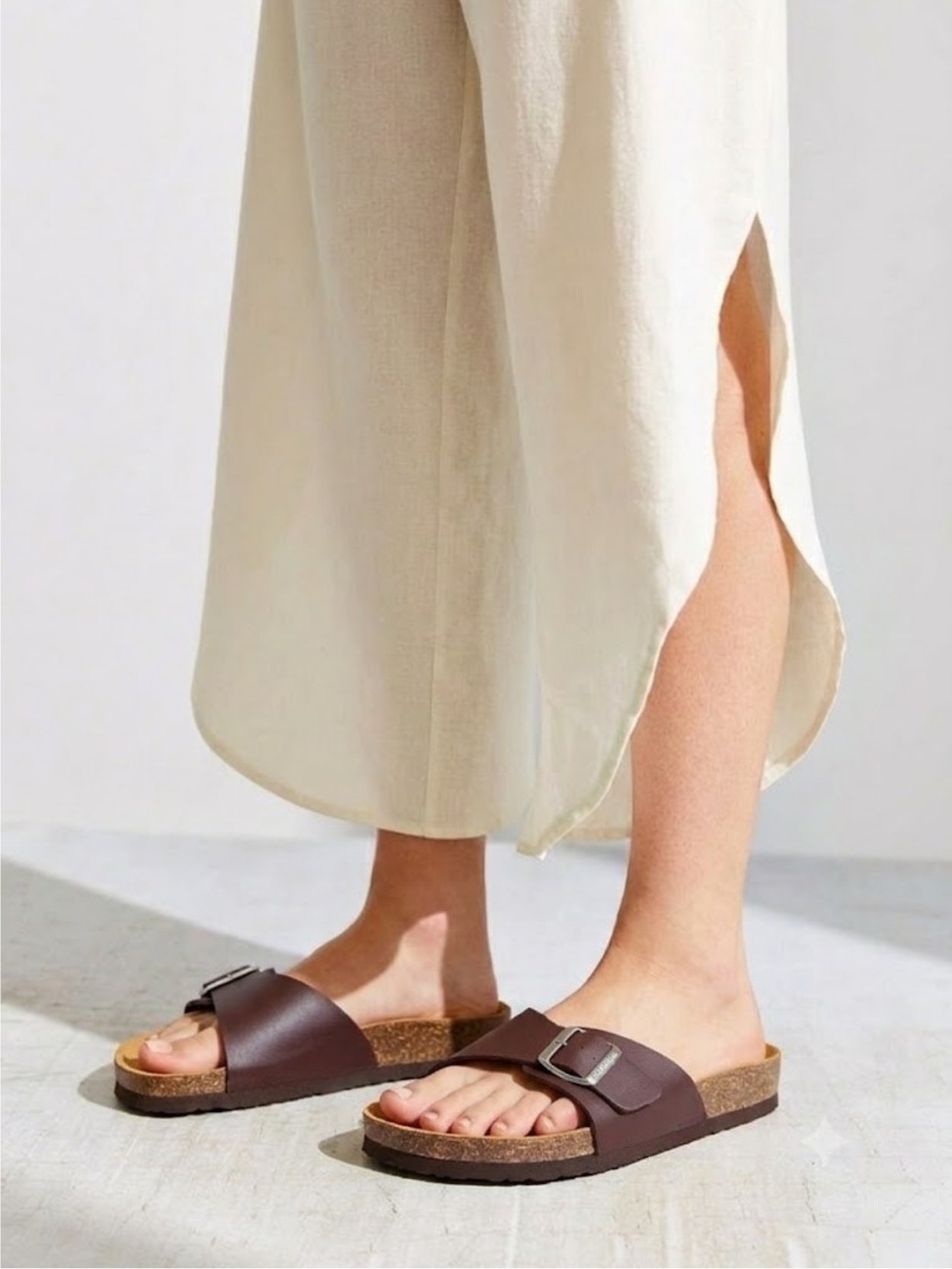 sandal single marron