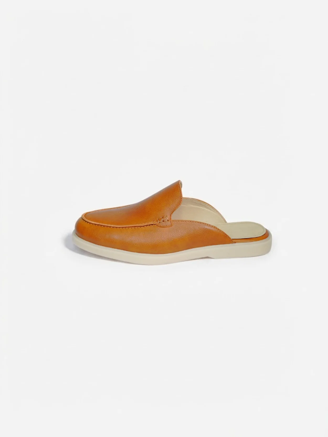 Babouche Élégance en Cuir Marron Clair – Image 5