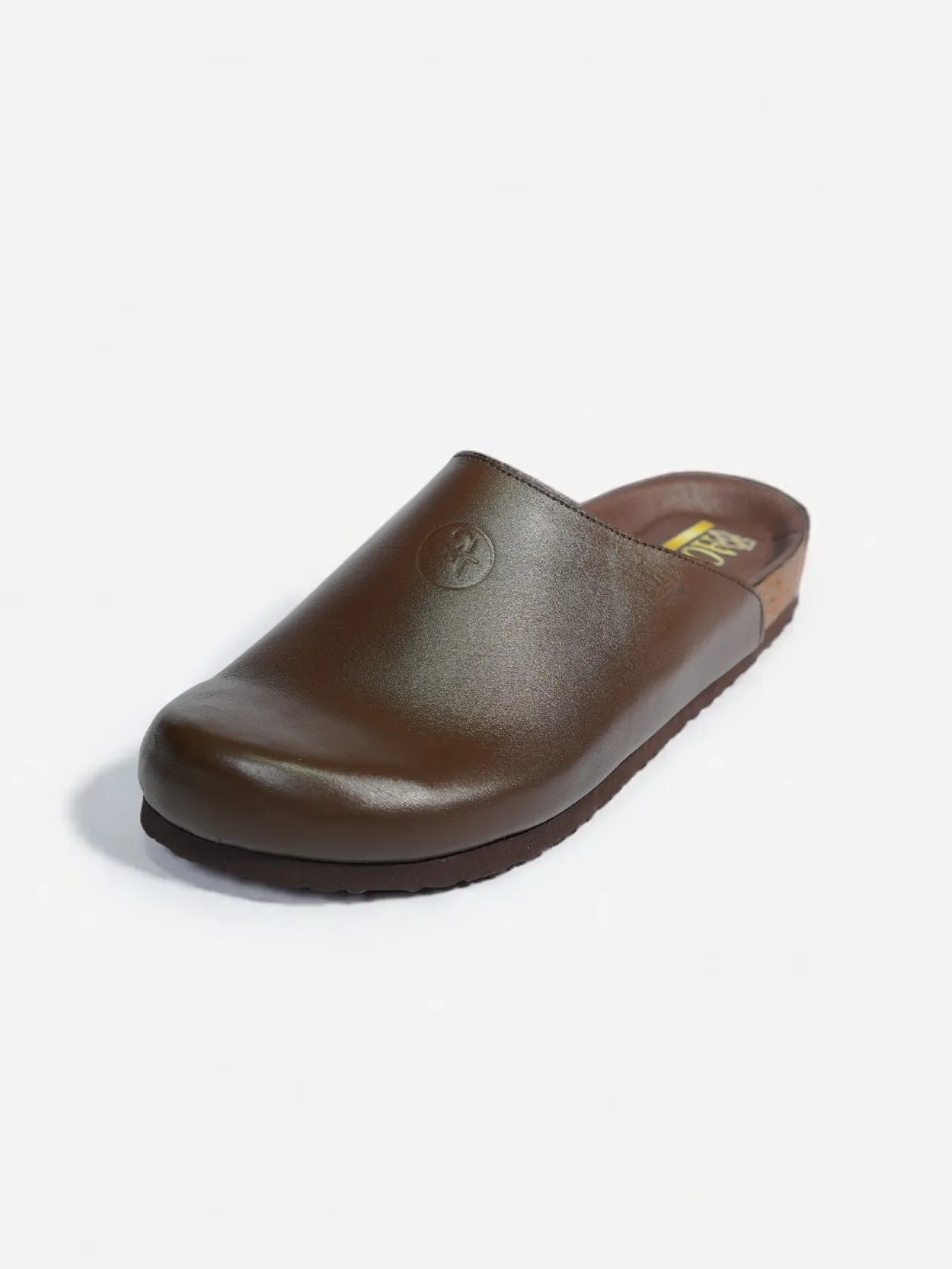 sabot maron fonce en cuir pour homme