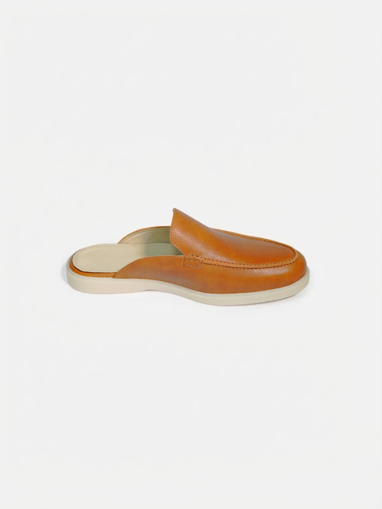 Babouche Élégance en Cuir Marron Clair – Image 6