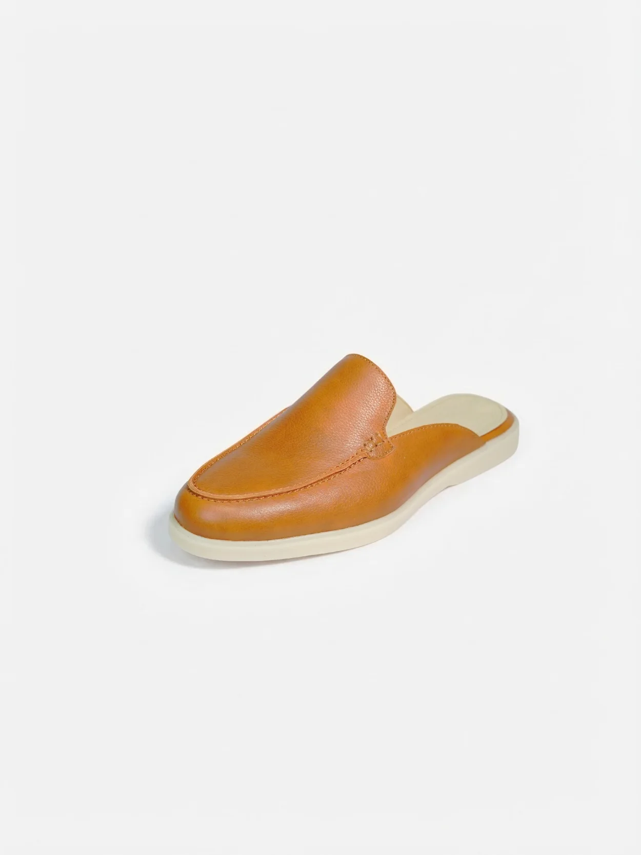 Babouche Élégance en Cuir Marron Clair