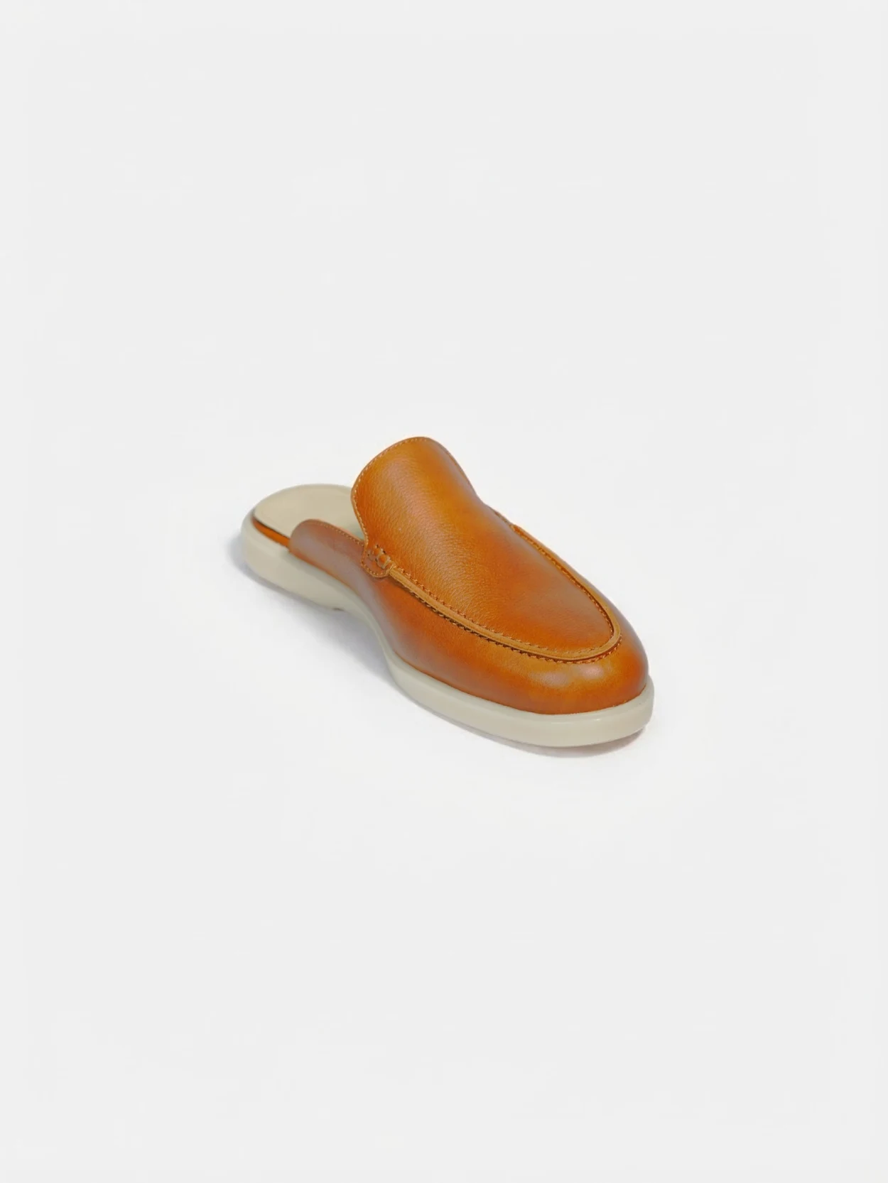 Babouche Élégance en Cuir Marron Clair – Image 8