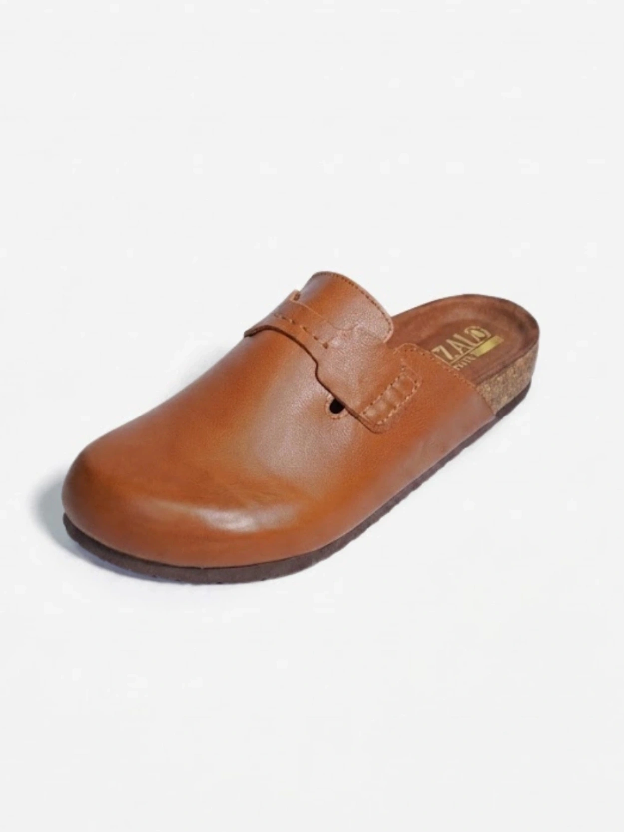Sabot Mocassin en cuir Marron Clair
