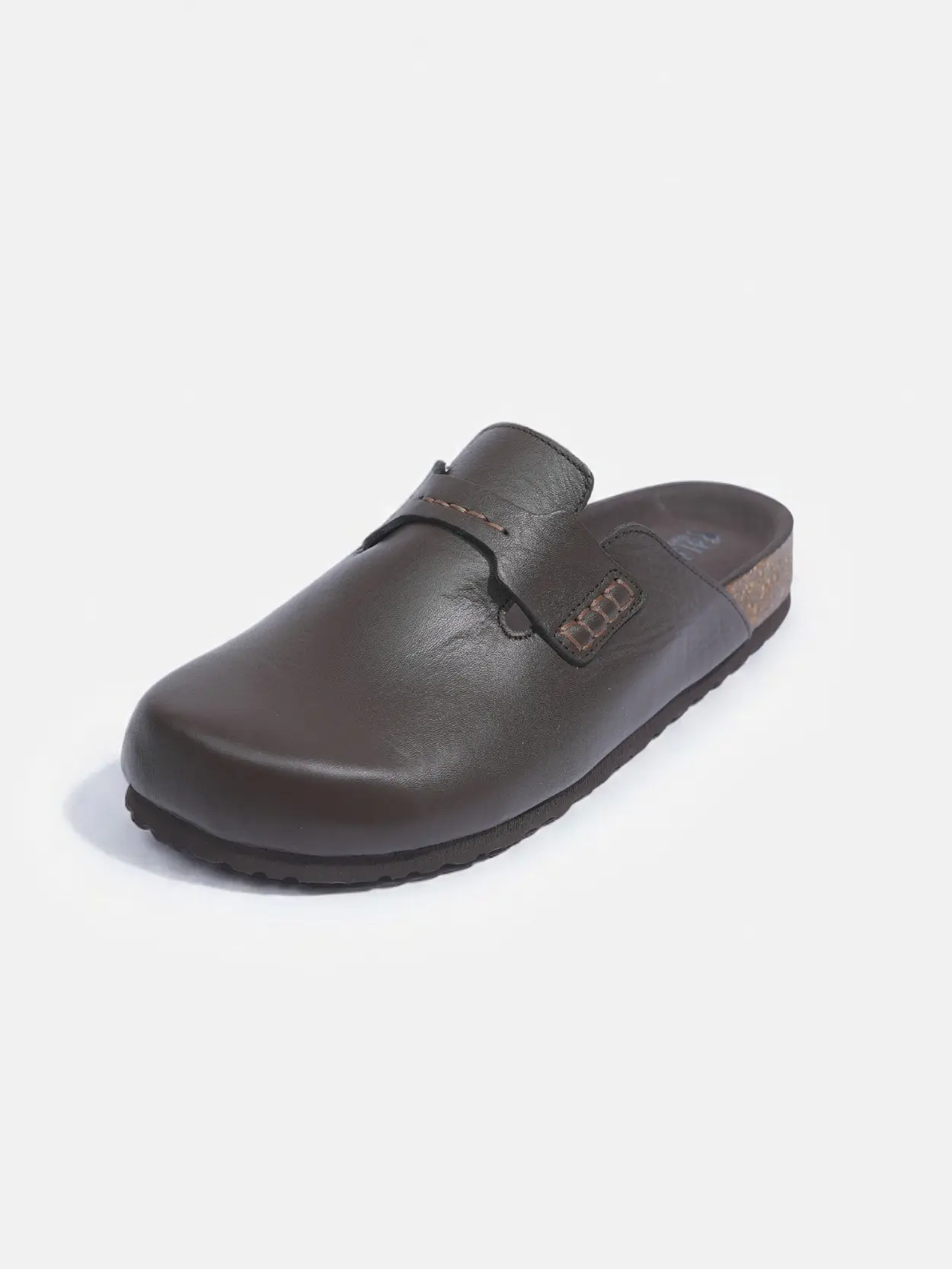 Sabot Mocassin marron foncé en cuir