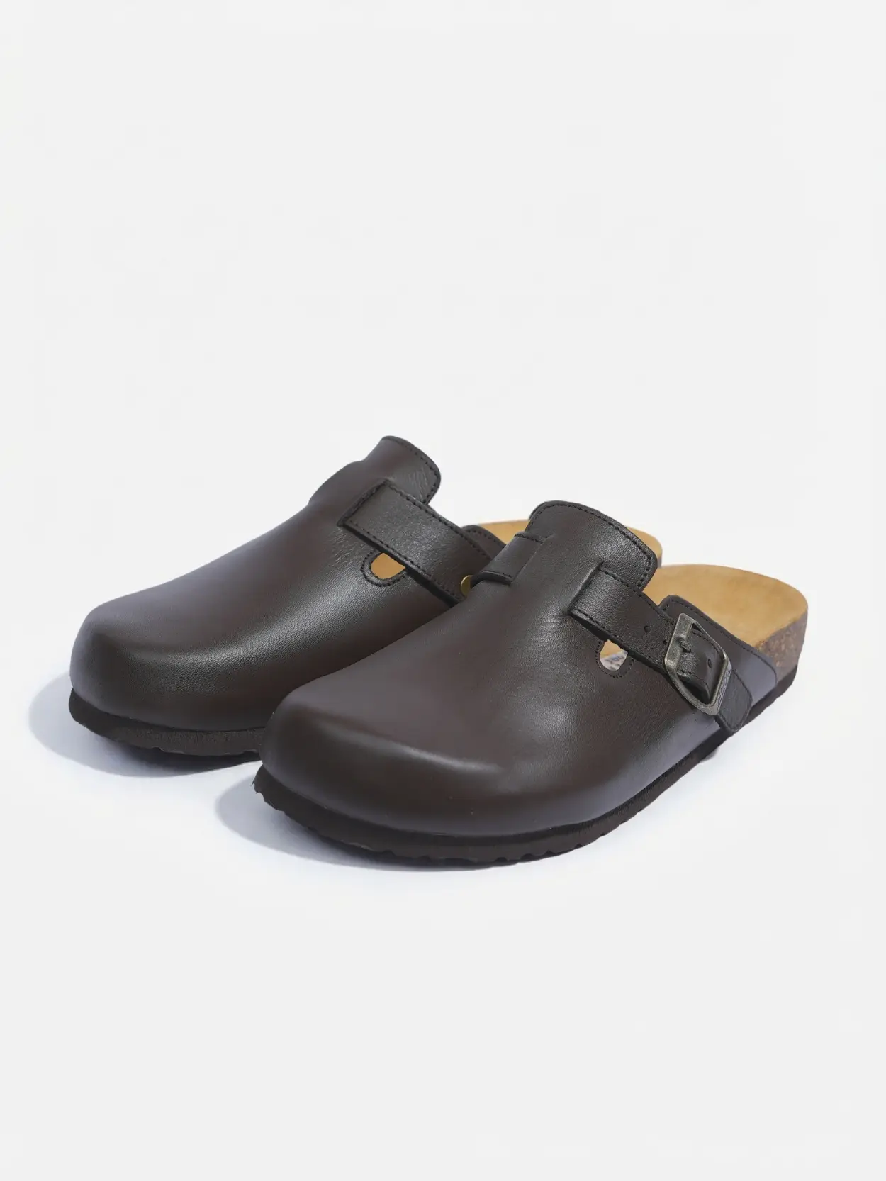 Sabot marron foncé en cuir – Image 2
