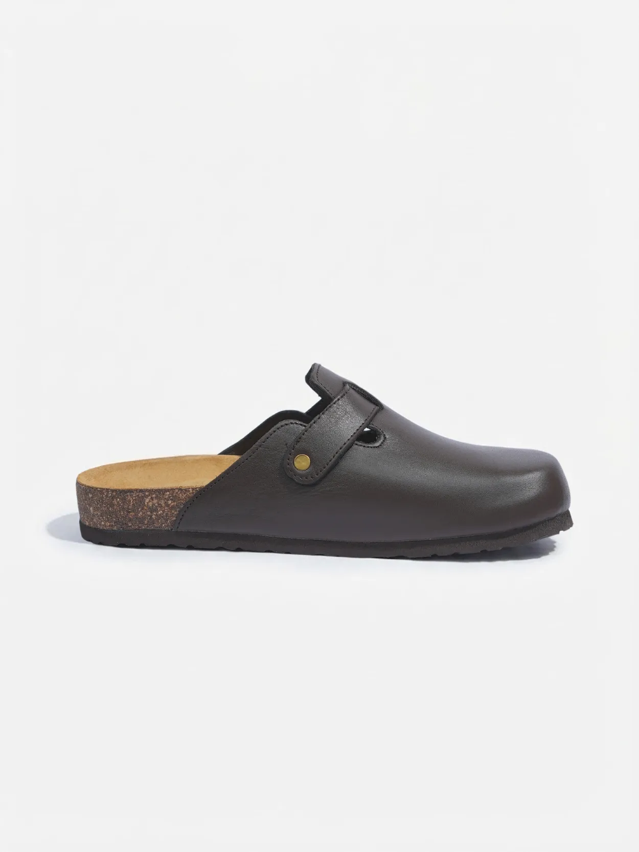 Sabot marron foncé en cuir – Image 4