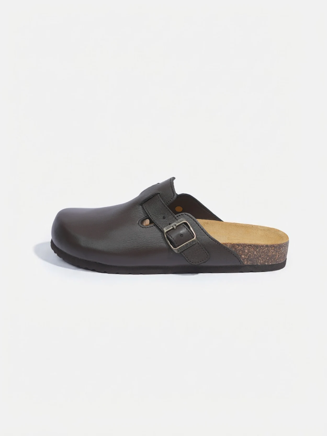 Sabot marron foncé en cuir – Image 3