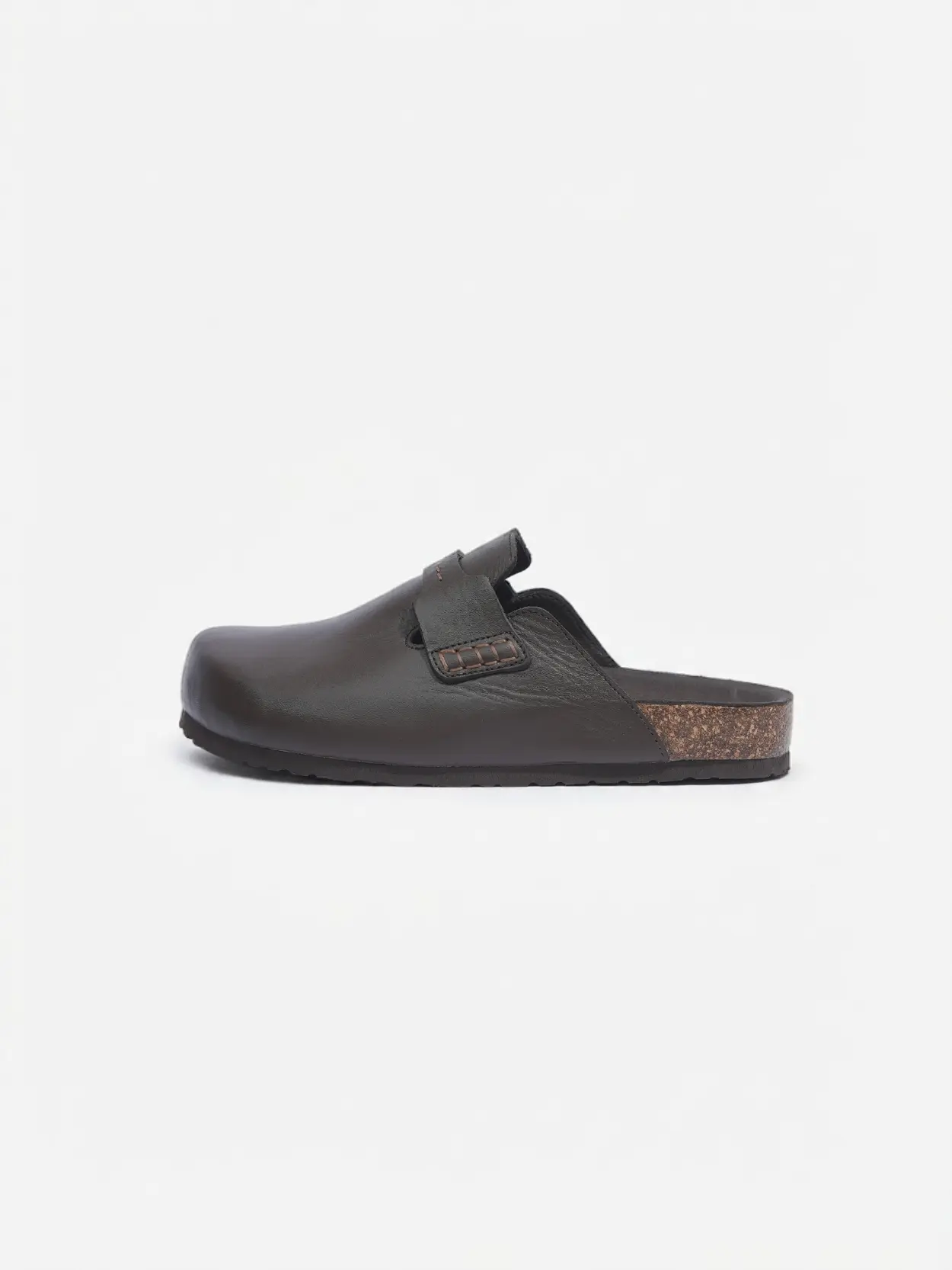 Sabot Mocassin marron foncé en cuir – Image 3