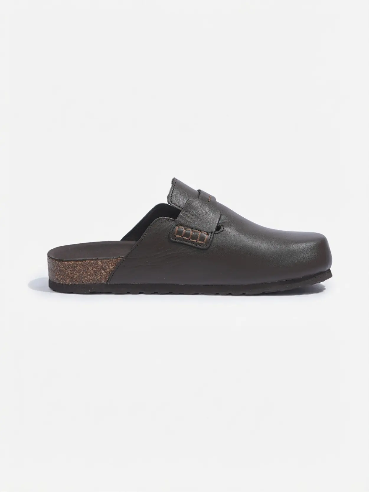Sabot Mocassin marron foncé en cuir – Image 4